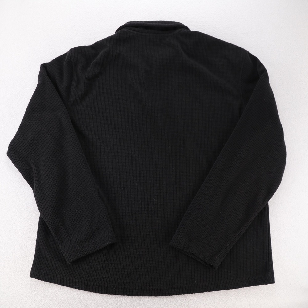 Starter Mens Black Grid Fleece 1/4 Zip Pullover Jacket Size Large L Mock Neck - Picture 3 of 10